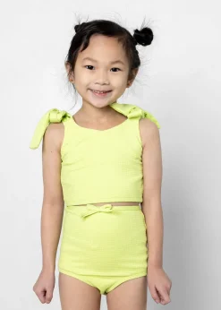 Kortni Jeane Waffled Glow Green | Mini Knot Top WaffledGlowGreen Fashion
