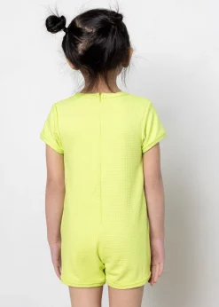 Kortni Jeane Waffled Glow Green | Mini Shorties Rashguard (Unisex) WaffledGlowGreen Clearance
