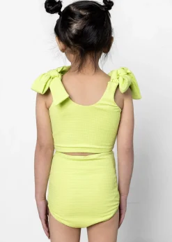 Kortni Jeane Waffled Glow Green | Mini Bow Bottoms WaffledGlowGreen Outlet