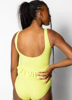 Kortni Jeane Waffled Glow Green | Skirted One-Piece WaffledGlowGreen Best