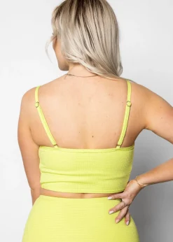 Kortni Jeane Waffled Glow Green | VD Crop Top WaffledGlowGreen New