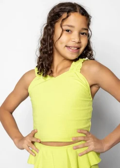 Kortni Jeane Waffled Glow Green | Youth Ripple Top WaffledGlowGreen Best
