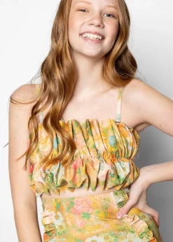 Kortni Jeane Wonderland Floral | Youth Oversized Ruffle Top WonderlandFloral Hot