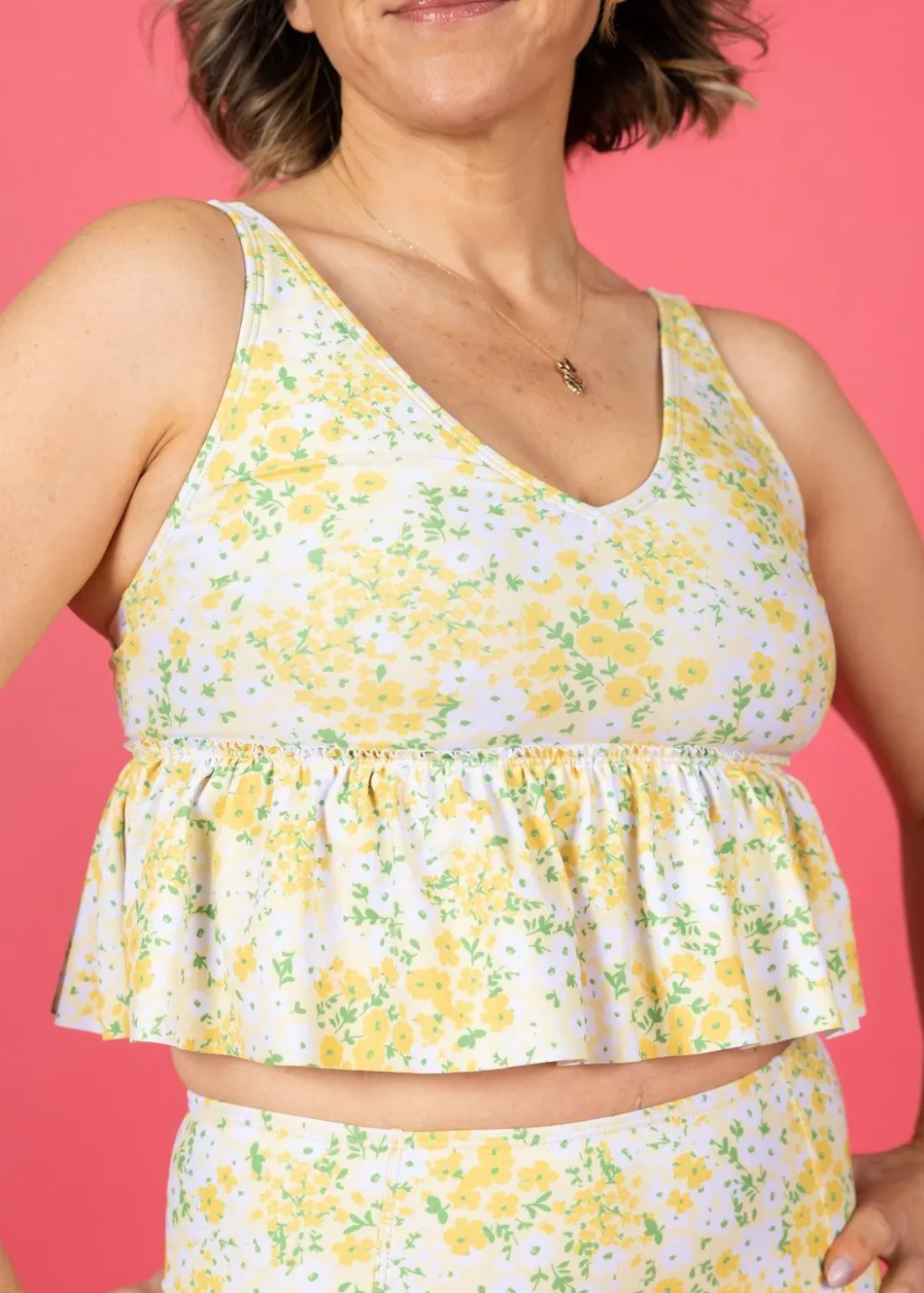 Kortni Jeane Yellow Meadow | V-Neck Top YellowMeadow Clearance