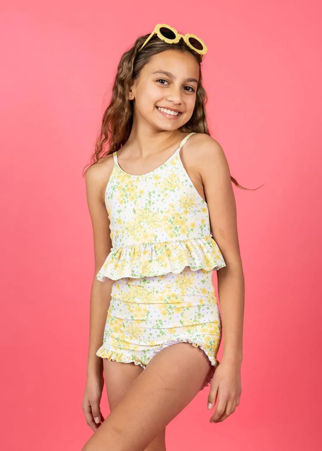 Kortni Jeane Yellow Meadow | Youth Peplum Top YellowMeadow Clearance