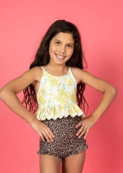 Kortni Jeane Yellow Meadow | Youth Peplum Top YellowMeadow Clearance